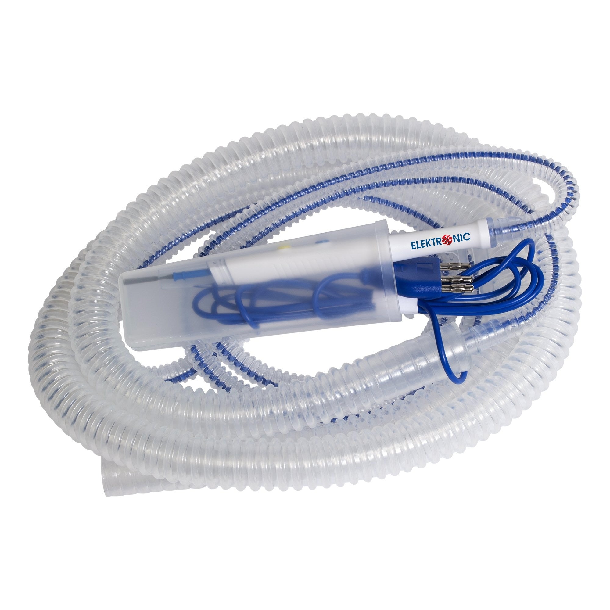 Diathermy Smoke evacuation Pencil disposable Electrosurgical Interchangeable Cut-Coag Handcontrol Evacuator System with 3 meter (10ft) Pre-Attached Tubing Cable 3M Hose with Swivel Holster 3 Pin Plug Non-Coated Blade Electrode STERILE Single Use