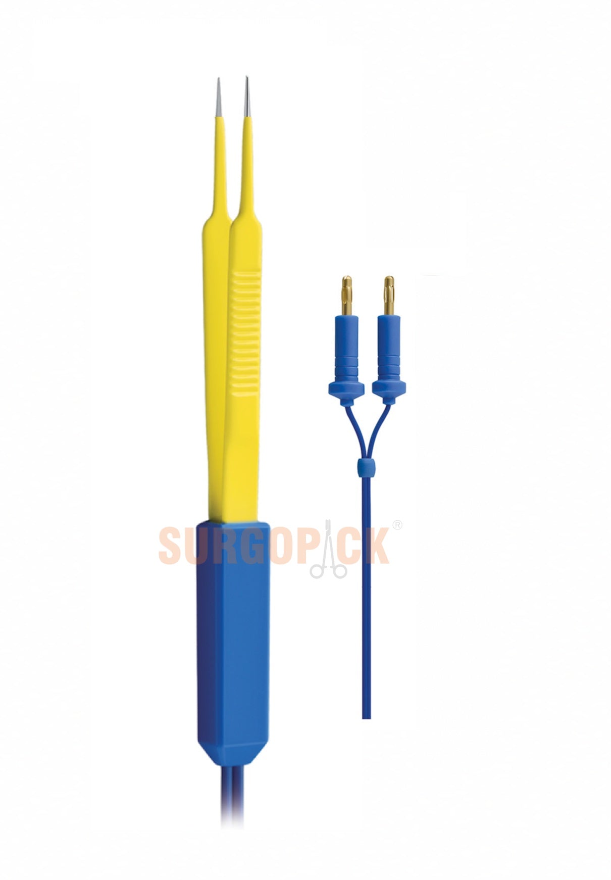 FORCEPS BIPOLAR SINGLE USE - INSULATED WITH 3m EUROPEAN BIPOLAR CABLE MCPHERSON- LENGTH 11 CM - TIP STRAIGHT WIDTH 1MM STERILE SINGLE USE INDIVIDUALLY WRAPPED BOX of 10