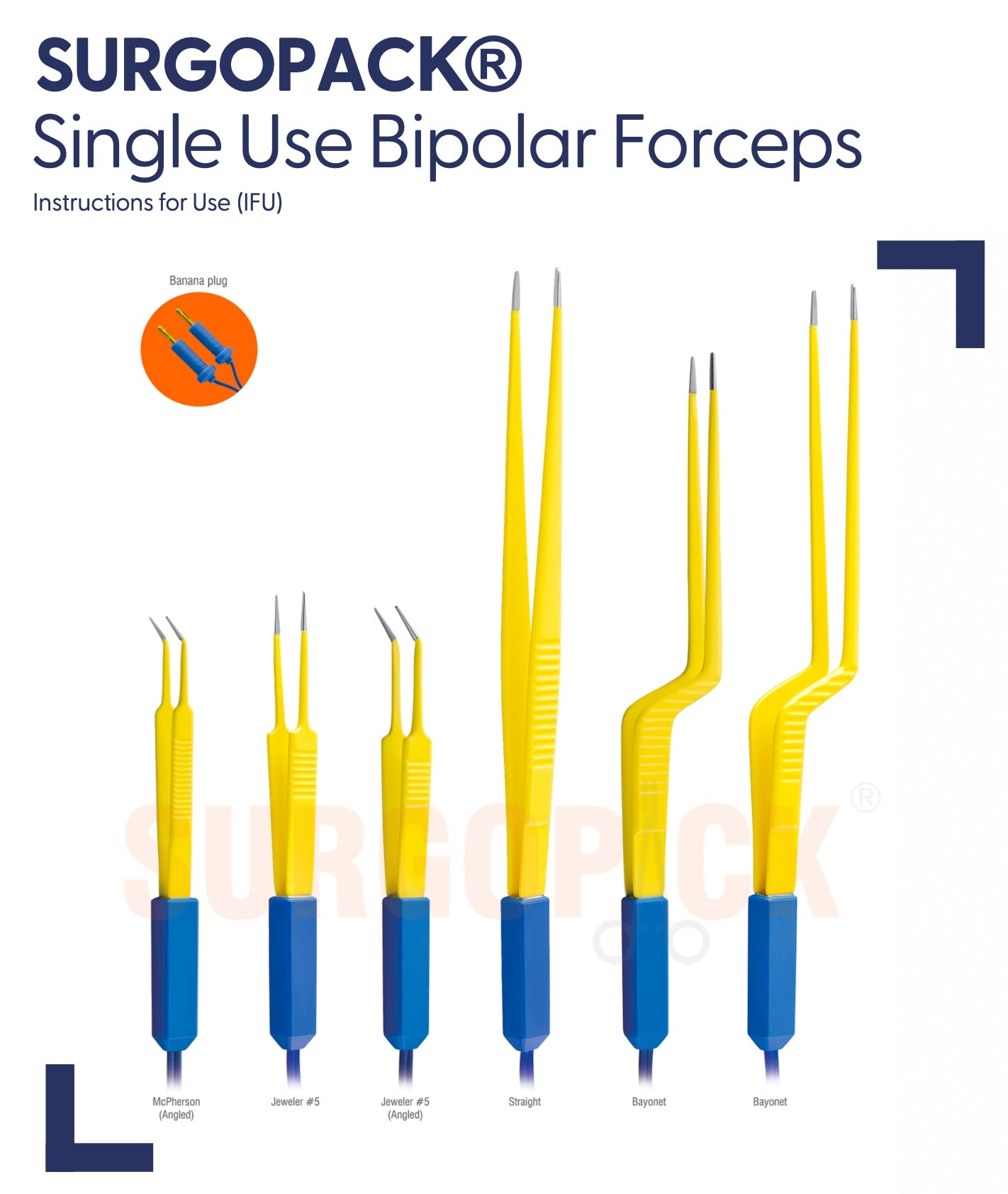 FORCEPS BIPOLAR SINGLE USE - INSULATED WITH 3m EUROPEAN BIPOLAR CABLE MCPHERSON- LENGTH 11 CM - TIP STRAIGHT WIDTH 1MM STERILE SINGLE USE INDIVIDUALLY WRAPPED BOX of 10