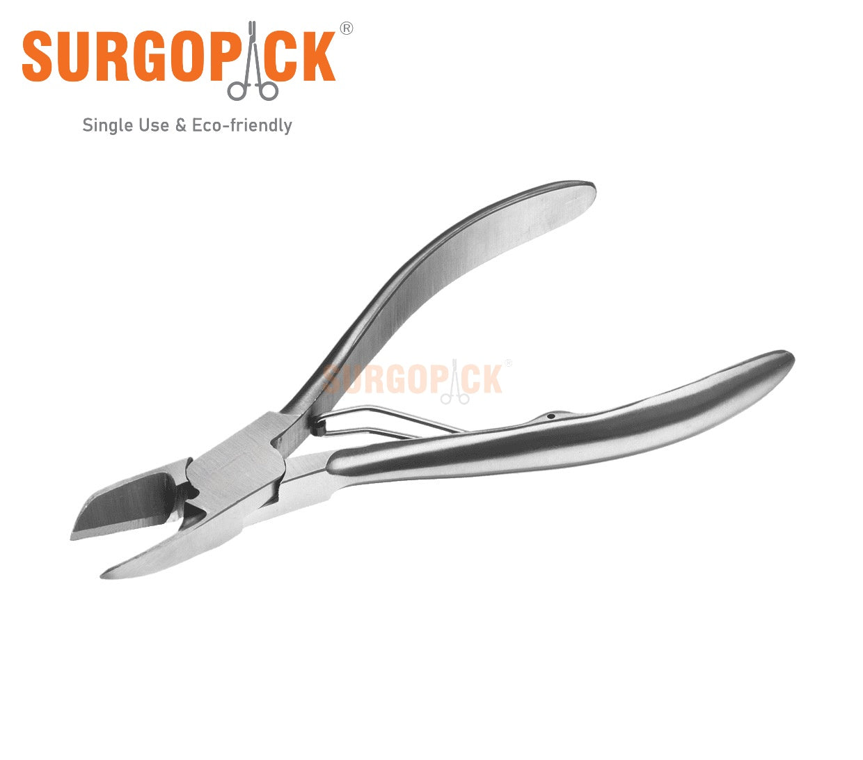 Box 20 Surgopack® Sterile Single Use Podiatry Nail Cutter Nipper Curved Roller Spring 14cm Individually Packed - EmpireMedical 