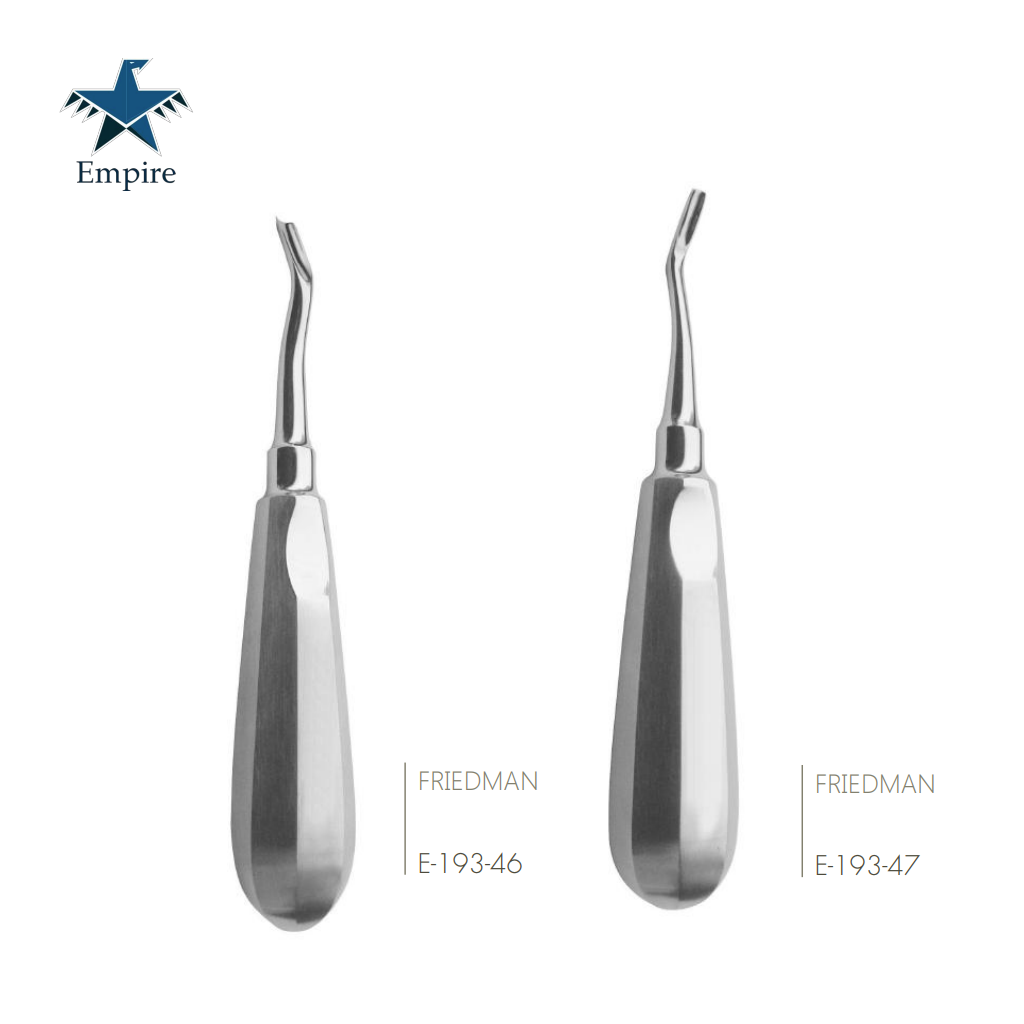 German 4-Piece Dental Surgery Set - Straight & Curved Luxating Elevators (Blue Handle)